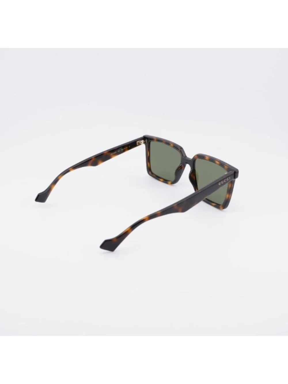 Gucci GG1540S 002 Sunglasses Havana Square Frame, Green Lenses